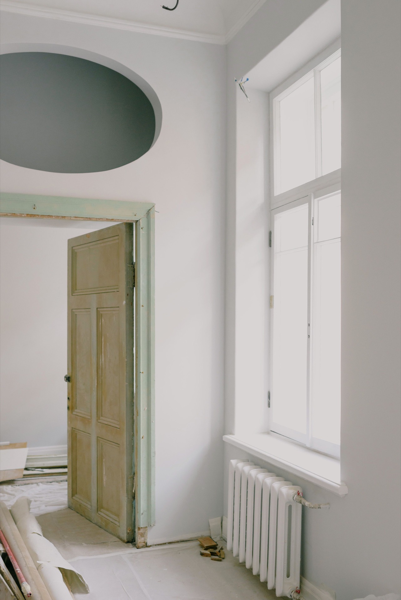 Stock photo of an interior during renovation; a different property from the finished example